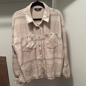 Stylish Women's Pink Plaid Button Down Shirt